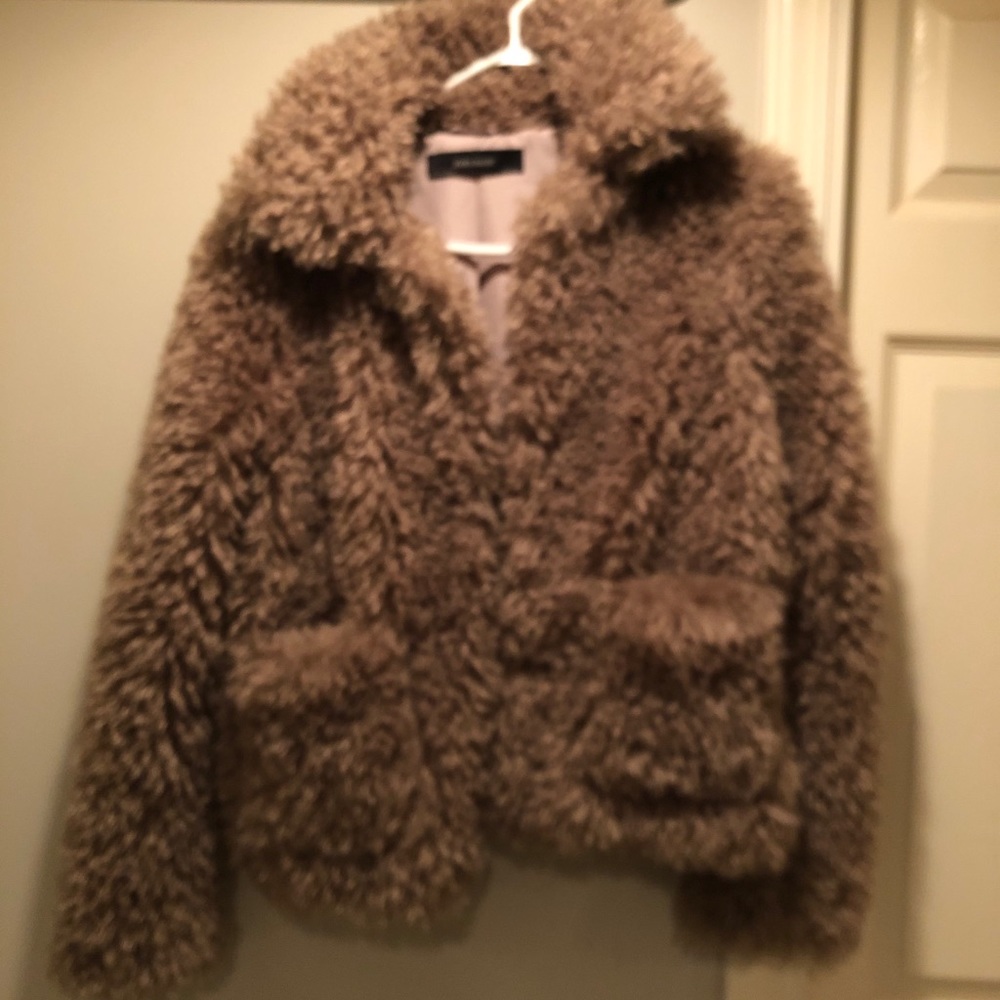 Zara faux fur jacket size S